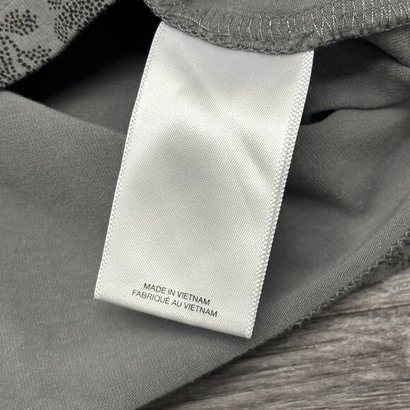 Express Floral AOP Gray Mens L Stretch Moisture Wicking Short Sleeve Polo Shirt - Picture 9 of 11